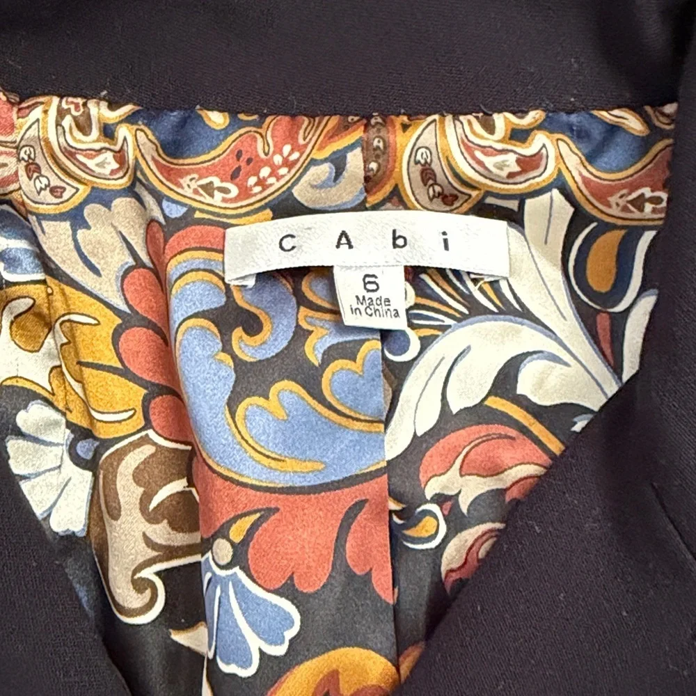 Cabi black blazer with gold detail buttons size 6
